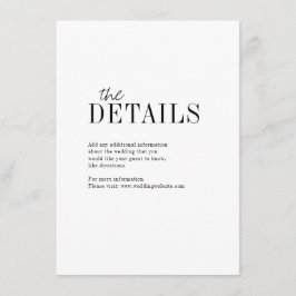 モダンタイポグラフィミニマルエレガント詳細カード エンクロージャーカード