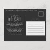 モダンタイポグラフィミニマル写真白黒 案内ポストカード (裏面)