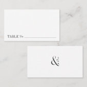 モダンタイポグラフィミニマル白黒結婚ズ プレイスカード (正面/裏面)