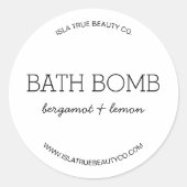 モダンタイポグラフィミニマル製品ラベル ラウンドシール (正面)