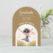 モダンタイポグラフィミニマル院生パーティーアーチ 招待状 (スタンド正面)