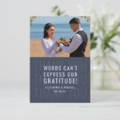 モダンタイポグラフィミニマ結婚リストの写真 サンキューカード (スタンド正面)