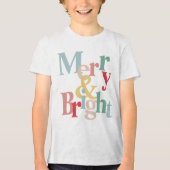 モダンタイポグラフィメリーと明るい トライブレンドTシャツ (正面)