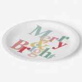 モダンタイポグラフィメリーと明るい ペーパープレート (アングル)