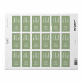 モダンタイポグラフィモノグラムはっきりしたセージ緑 ラベル (フルシート)