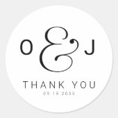 モダンタイポグラフィモノグラ結婚ムの感謝してい君 ラウンドシール (正面)