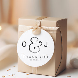 モダンタイポグラフィモノグラ結婚ムの感謝してい君 ラウンドシール