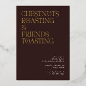 モダンタイポグラフィユニークホリディソーリー招待状 箔シーズンカード (正面)