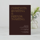 モダンタイポグラフィユニークホリディソーリー招待状 箔シーズンカード (立ち正面)