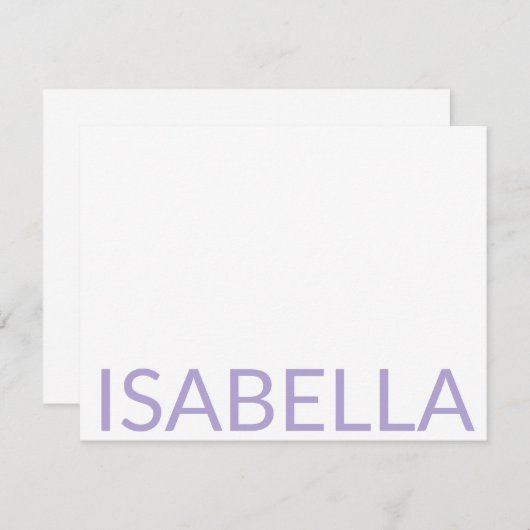 モダンタイポグラフィラパーソナライズされたベンダー名 ノートカード (正面/裏面)