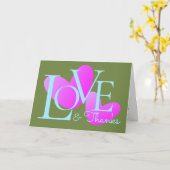 モダンタイポグラフィラブ感謝していド文字デザイン カード (黄色い花)