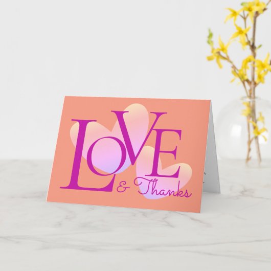 モダンタイポグラフィラブ感謝していド文字デザイン カード (黄色い花)