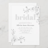 モダンタイポグラフィランフローラブライダルシャワー 招待状 (正面/裏面)