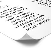 モダンタイポグラフィレタリング結婚の座席表 ポスター (角)