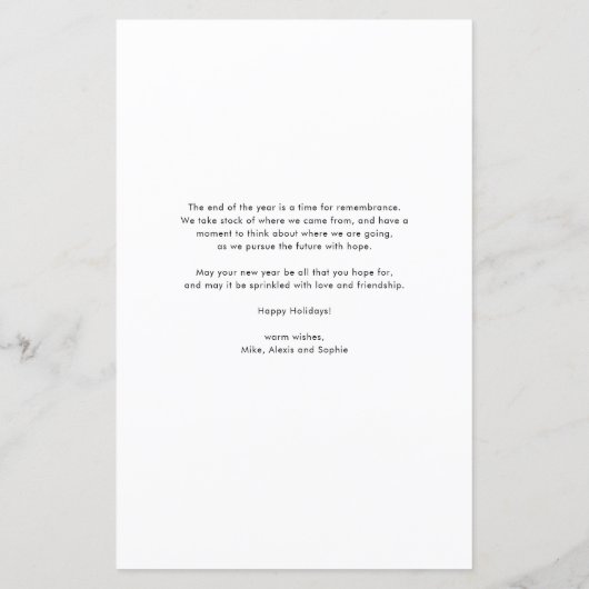 モダンタイポグラフィレッドフォトクリスマスカード (裏面)