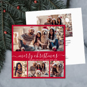 モダンタイポグラフィレッド5フォトコラージクリスマス シーズンカード