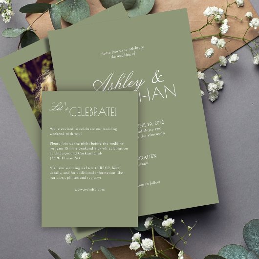 モダンタイポグラフィ中心結婚の エンクロージャーカード