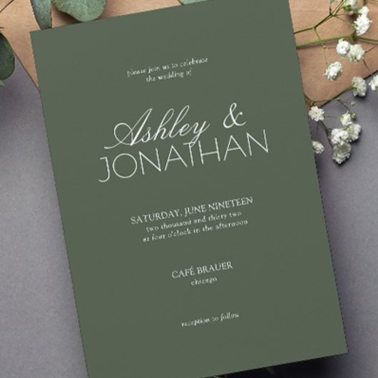 モダンタイポグラフィ中心結婚の 招待状