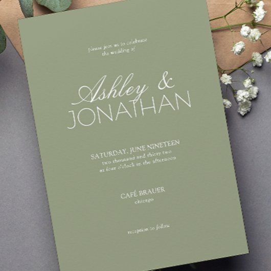 モダンタイポグラフィ中心結婚の 招待状