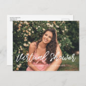 モダンタイポグラフィ仮想ブライダルシャワー写真 ポストカード (正面/裏面)