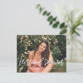 モダンタイポグラフィ仮想ブライダルシャワー写真 ポストカード (スタンド正面)