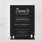 モダンタイポグラフィ任意の年齢の男性の誕生日パーティー 招待状 (正面)