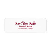 モダンタイポグラフィ保存日付差出人住所 ラベル (正面)