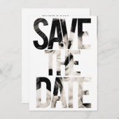 モダンタイポグラフィ写真の保存日付 招待状 (正面/裏面)