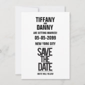 モダンタイポグラフィ写真の保存日付 招待状 (裏面)