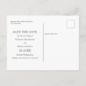 モダンタイポグラフィ写真の保存日付 案内ポストカード (裏面)