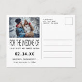 モダンタイポグラフィ写真の保存日付 案内ポストカード (裏面)