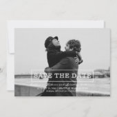 モダンタイポグラフィ写真の保存日付 |白 セーブザデート (正面)