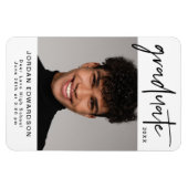 モダンタイポグラフィ写真の卒業発表 マグネット (横)