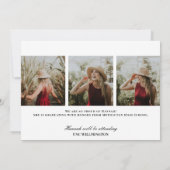 モダンタイポグラフィ写真の卒業発表 招待状 (裏面)