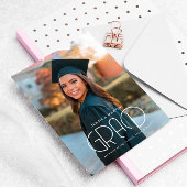 モダンタイポグラフィ写真の卒業発表 招待状