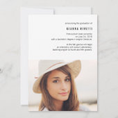 モダンタイポグラフィ写真の卒業発表 案内状 (裏面)