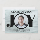 モダンタイポグラフィ写真の卒業発表 案内状 (正面)