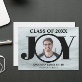 モダンタイポグラフィ写真の卒業発表 案内状