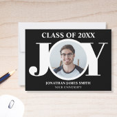 モダンタイポグラフィ写真の卒業発表 案内状