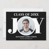 モダンタイポグラフィ写真の卒業発表 案内状 (正面)