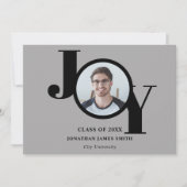 モダンタイポグラフィ写真の卒業発表 案内状 (正面)