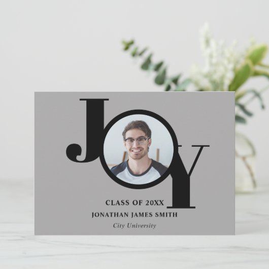 モダンタイポグラフィ写真の卒業発表 案内状 (スタンド正面)