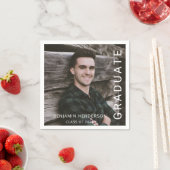 モダンタイポグラフィ写真の卒業 スタンダードカクテルナプキン (インサイチュ)