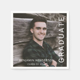 モダンタイポグラフィ写真の卒業 スタンダードカクテルナプキン