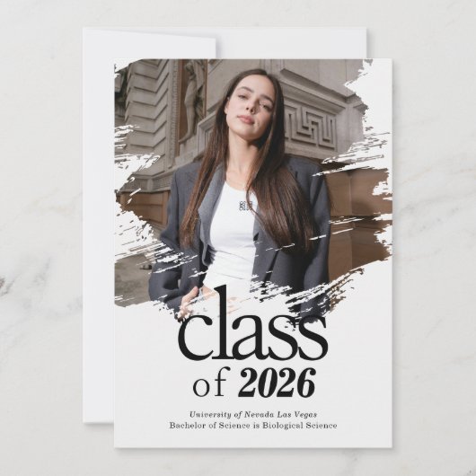 モダンタイポグラフィ写真の卒業 招待状 (正面)