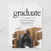 モダンタイポグラフィ写真の卒業 招待状 (裏面)