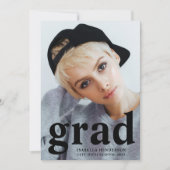 モダンタイポグラフィ写真の卒業 案内状 (正面)