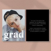 モダンタイポグラフィ写真の卒業 案内状