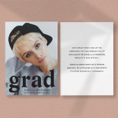 モダンタイポグラフィ写真の卒業 案内状