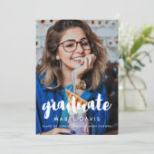 モダンタイポグラフィ写真の卒業 案内状 (スタンド正面)